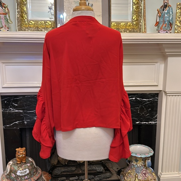 NWT red ruffle trim “Watermelon Sugar” blouse - Picture 3 of 5